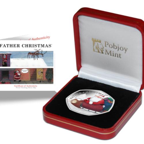 BIOT 2020 Indian Ocean Father Christmas 50p Coloured Sterling Silver Proof