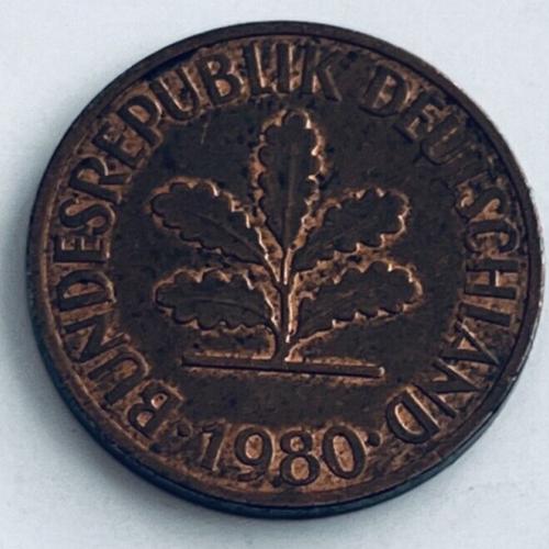 Germany 1980  2 PFENNIG  Circulated Coin