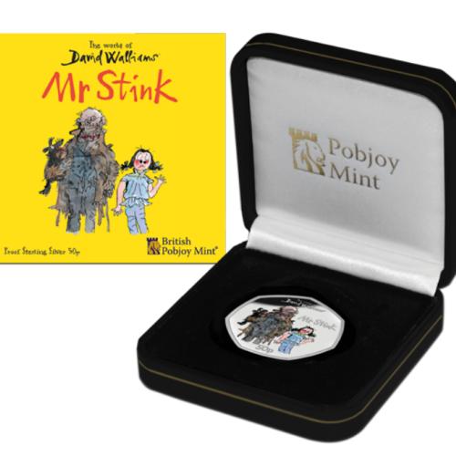 Gibraltar 2021 World Of David Walliams Mr Stink 50p Coloured Silver Proof