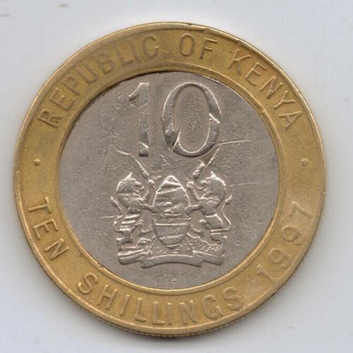 1997 Kenya Ten Cents Daniel Toroitich Arap Moi Circulated Condition