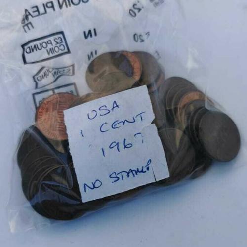 1967 USA 1 Cent No Stamp One Cent Circulated Condition VAT Receipt Given