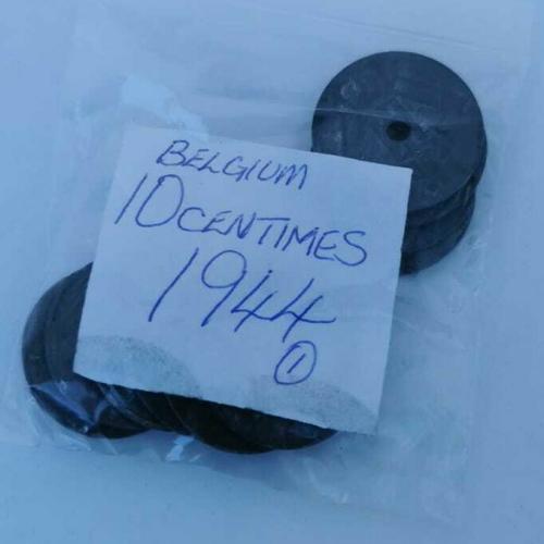 1944 Belgium 10 Centimes Circulated Condition VAT Receipt Given