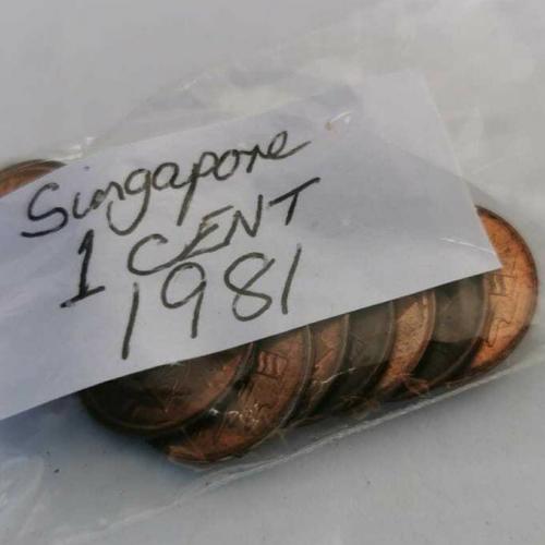 Singapore 1 Cent 1981 Circulated Condition VAT Receipt Given