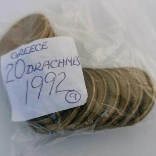 Greece 20 Drachma 1992 Circulated Condition VAT Receipt Given
