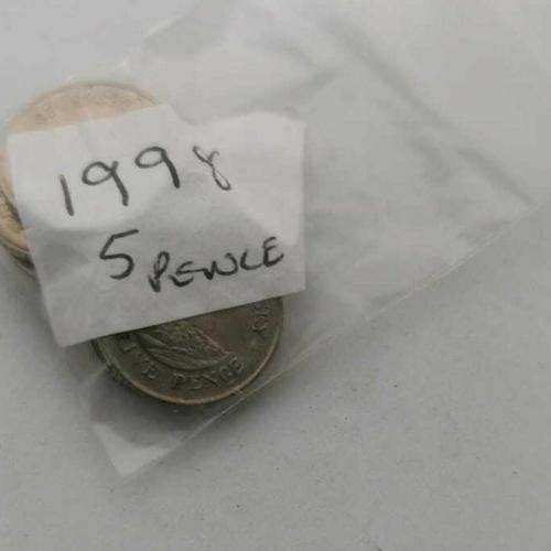 Jersey 1998 5p Five Pence Channel Islands Circulated VAT Receipt Given