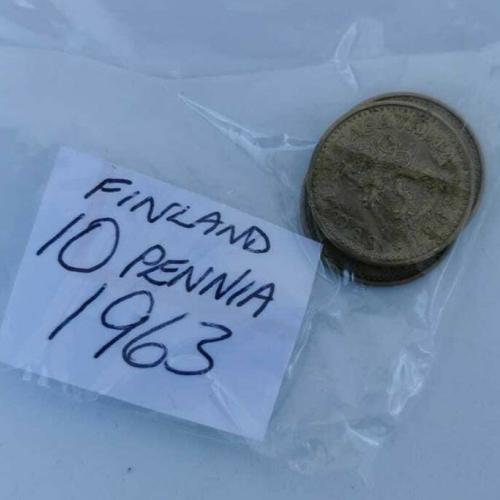 Finland 10 Pennia Ten 1963 Circulated Condition VAT Receipt Given
