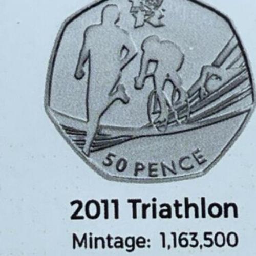 2011 Olympic Triathlon 50p Coin Insert Space Filler Place Holder Inc Mintage