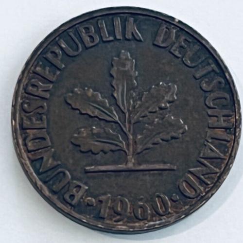 Germany 1960  2 PFENNIG  Circulated Coin