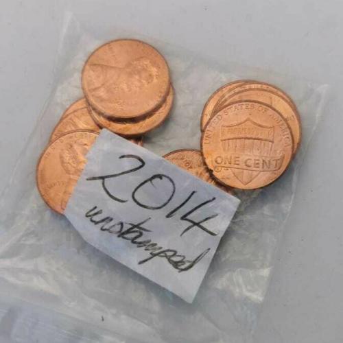 2014 USA 1 Cent No Stamp One Cent Circulated Condition VAT Receipt Given