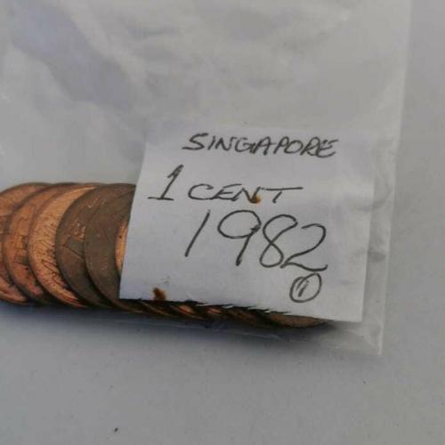 Singapore 1 Cent 1982 Circulated Condition VAT Receipt Given