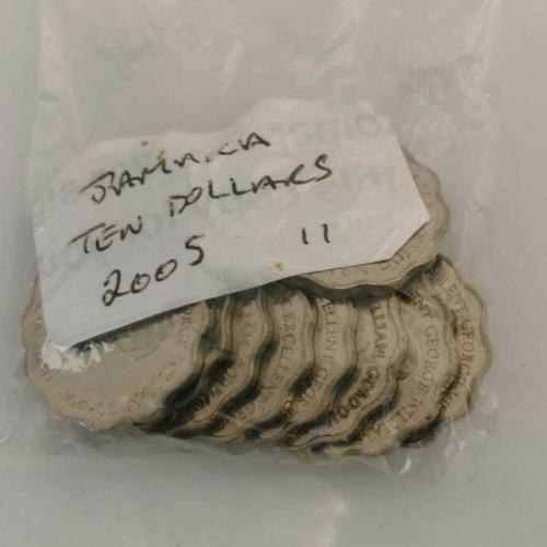 Jamaica 10 Dollars 2005 Circulated Condition VAT Receipt Given