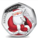 BIOT 2021 Father Christmas 50p Coloured Piedfort Silver Proof