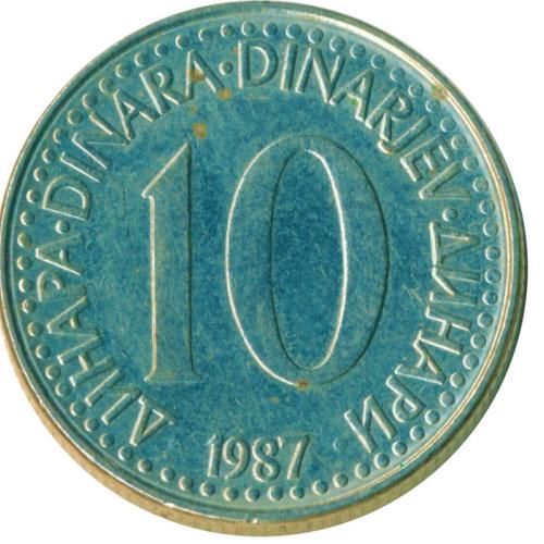 Yugoslavia Dinar 10 Dinara 1977 State Emblem Circulated Condition Coin