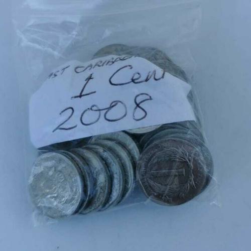 East Caribbean States 1 Cent 2008 Circulated Condition VAT Receipt Given