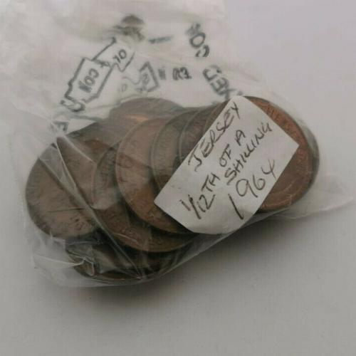Jersey 1964 1/12th Shilling QE 2nd Channel Islands Circulated VAT Receipt Given