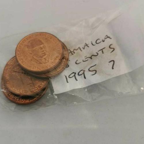 Jamaica 5 Cents 1995 Circulated Condition VAT Receipt Given