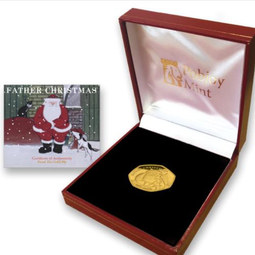 BIOT 2021 Father Christmas 50p Proof Fine 22ct Gold