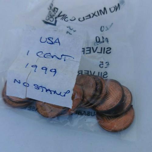 1999 USA 1 Cent No Stamp One Cent Circulated Condition VAT Receipt Given