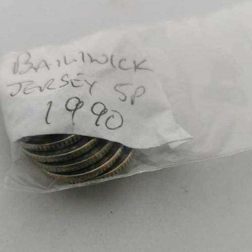Jersey 1990 5p Five Pence Channel Islands Circulated VAT Receipt Given