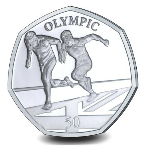 Gibraltar 2021 Summer Olympic Games Sprinting 50p Silver Proof Coin