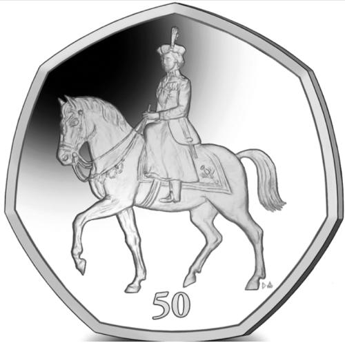 BIOT 2021 Queens 95th Birthday Trooping the Colour 50p  Couloured Cupro Nickel