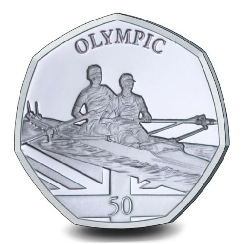 Gibraltar 2021 Summer Olympic Games Rowing 50p Silver Proof Coin
