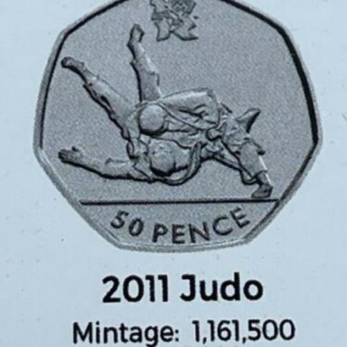 2011 Olympic Judo 50p Coin Insert Space Filler Place Holder Inc Mintage Circulat