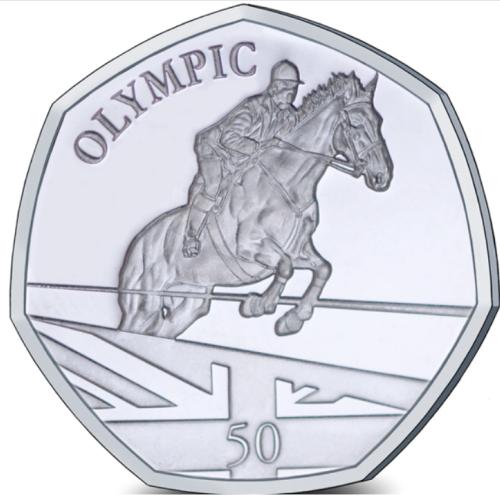 Gibraltar 2021 Summer Olympic Games Equestrian 50p Silver Proof Coin