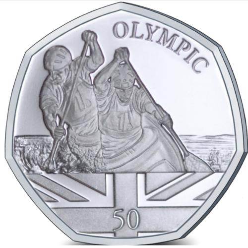 Gibraltar 2021 Summer Olympic Games Kayak 50p Silver Proof Coin
