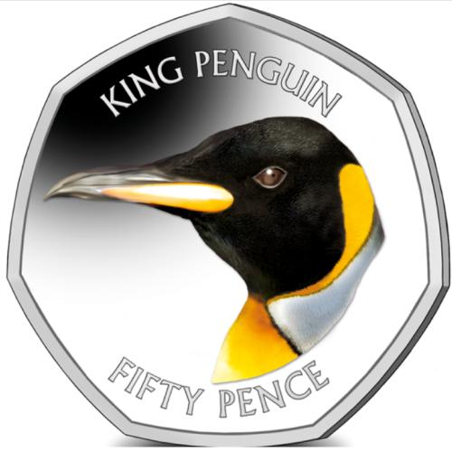 Falklands 2018 Penguins 50p Series Complete Set With Album Coloured Cupro Nickel