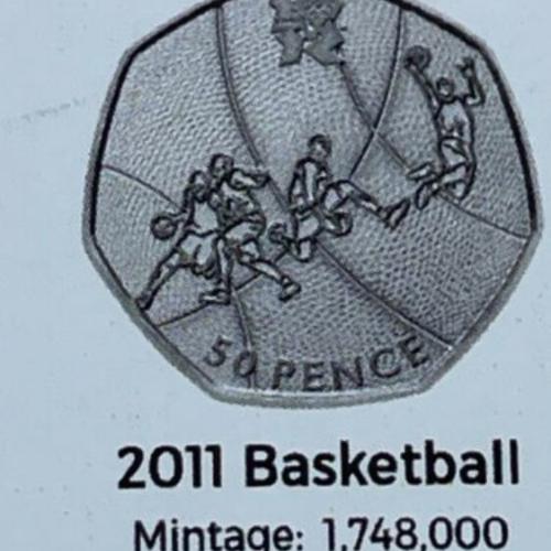 2011 Olympic Basketball 50p Coin Insert Space Filler Place Holder Inc Mintage
