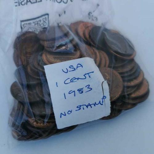 1983 USA 1 Cent No Stamp One Cent Circulated Condition VAT Receipt Given