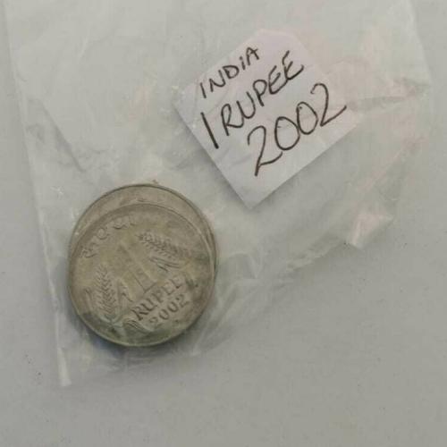 India 1 Rupee 2002 Circulated Condition VAT Receipt Given