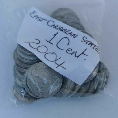 East Caribbean States 1 Cent 2004 Circulated Condition VAT Receipt Given