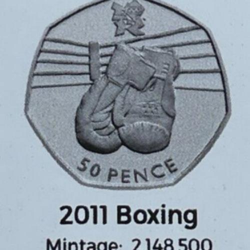2011 Olympic Boxing 50p Coin Insert Space Filler Place Holder Inc Mintage Circul