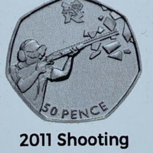 2011 Olympic Shooting 50p Coin Insert Space Filler Place Holder Inc Mintage Circ