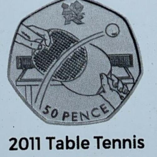 2011 Olympic Table Tennis 50p Coin Insert Space Filler Place Holder Inc Mintage