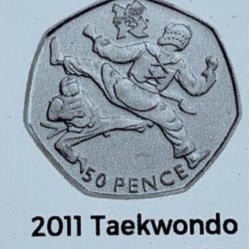 2011 Olympic Taekwondo 50p Coin Insert Space Filler Place Holder Inc Mintage Cir