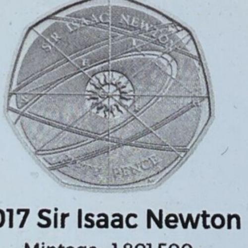 2017 Sir Isaac Newton 50p Coin Insert Space Filler Place Holder Mintage Circulat
