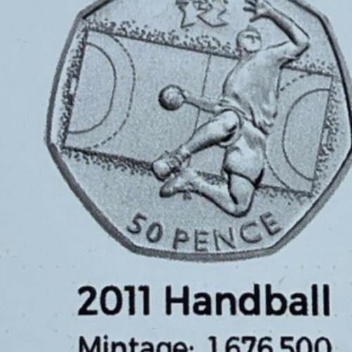 2011 Olympic Handball 50p Coin Insert Space Filler Place Holder Inc Mintage Circ