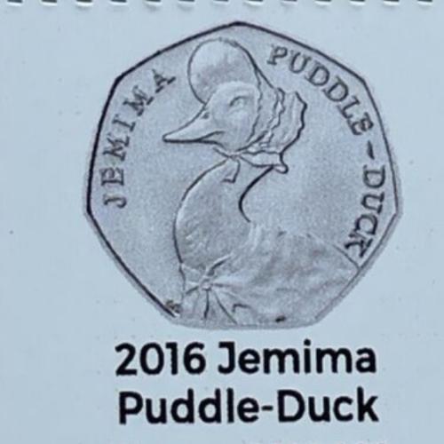2016 Jemima Puddleduck 50p Coin Insert Space Filler Place Holder Mintage Circula