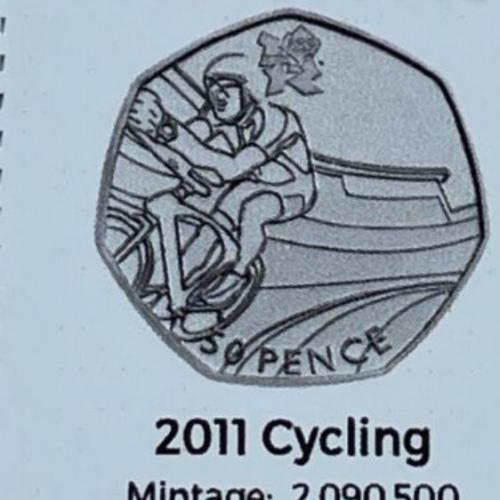 2011 Olympic Cycling 50p Coin Insert Space Filler Place Holder Inc Mintage Circu