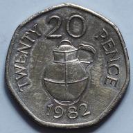 GUERNSEY 20P 1982 TWENTY PENCE Channel Island UK QE2nd 