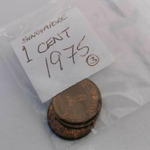 Singapore 1 Cent 1975 Circulated Condition VAT Receipt Given
