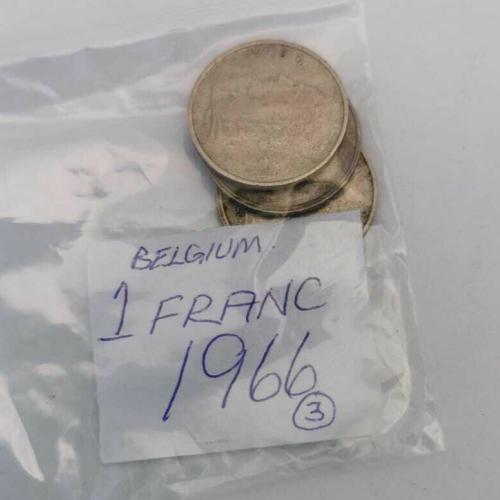 1966 Belgium 1 Franc Circulated Condition VAT Receipt Given
