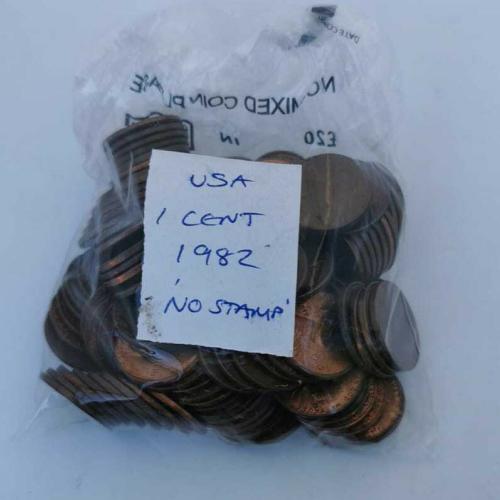 1982 USA 1 Cent No Stamp One Cent Circulated Condition VAT Receipt Given