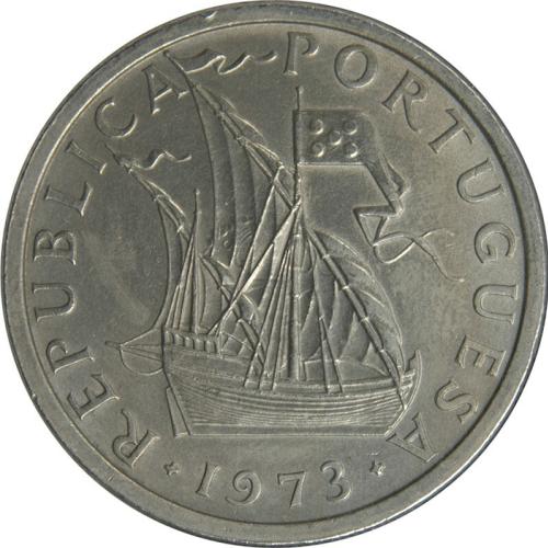 Portugal 1977 2.5 Escudos Two and a Half 2/12  Coins Sailing Ship and Shields