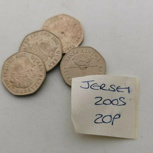 Jersey 2005 20p Twenty Pence Channel Islands Circulated VAT Receipt Given