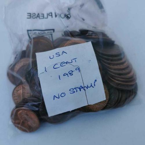 1989 USA 1 Cent No Stamp One Cent Lincoln Memorial Circulated Condition