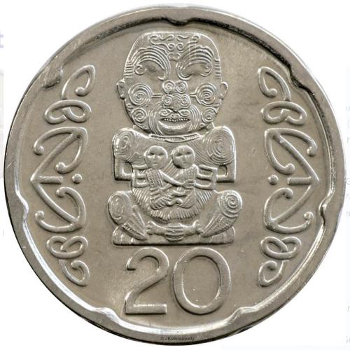 2006 New Zealand 20 Cents Maori Carving Circulated Condition VAT Receipt Given